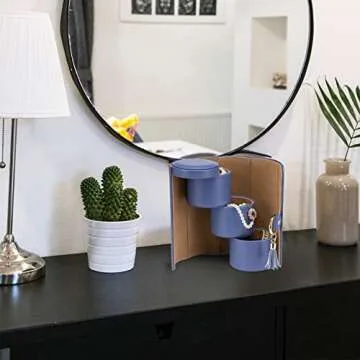 Vlando Christmas Gifts for Mom, Women, Wife - Travel Jewelry Oragnizer, 3-Layer Jewelry Storage Box, Travel Essential Accessories for Women, Gifts for Travelers Couples Mom Friends - Purple