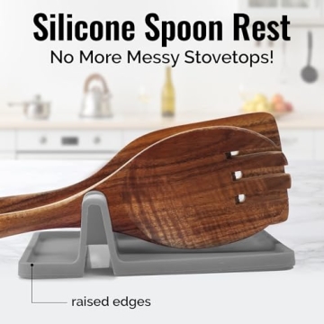 Zulay Kitchen Silicone Utensil Rest with Drip Pad - Versatile