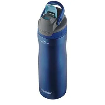 Contigo AUTOSEAL Fit Trainer Stainless Steel Water Bottle, 20 oz, Dazzling Blue