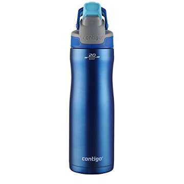 Contigo AUTOSEAL Fit Trainer Stainless Steel Water Bottle, 20 oz, Dazzling Blue