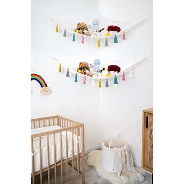 Mkono Stuffed Animal Hammock for Kids Room Storage