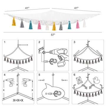 Mkono Stuffed Animal Hammock for Kids Room Storage