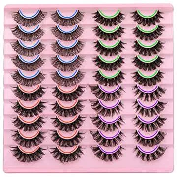 Focipeysa 20 Pairs Natural Look Faux Mink Lashes Pack