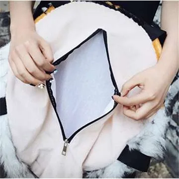 LANFIRE Domineering backpack stuffed tiger head 3D simulation personalised shoulder Bag Animal head shoulders bag (large, tiger white)