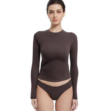 Abonlen Long Sleeve Shirts for Women - Stylish, Comfortable, Fitted Crop Tees