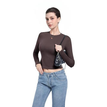 Abonlen Women's Long Sleeve Basic Cotton Tee Shirts