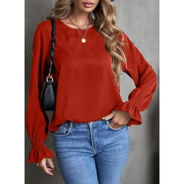 Dokotoo Plus Size Bell Sleeve Tunic Top Red XX-Large