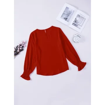 Dokotoo Plus Size Bell Sleeve Tunic Top Red XX-Large