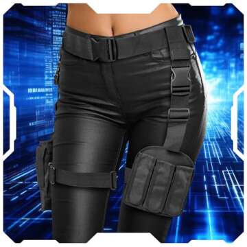 Black Widow Costume Accessories, Lara Croft Holster Belt Outfit,Tomb Rider Leg Holster Strap, Swat C...