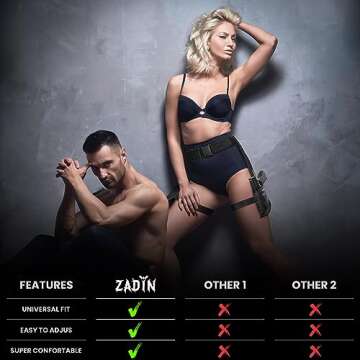 Black Widow Costume Accessories, Lara Croft Holster Belt Outfit,Tomb Rider Leg Holster Strap, Swat Cop Accessories For Women (Black)