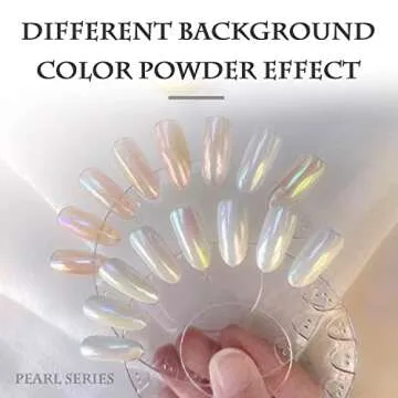 2 Pcs White Pearl Chrome Nail Powder,Mirror Effect Aurora Magic Pearlescent Nail Jewelry Glitter Holographic Pigment Symphony Mermaid Pearl Neon Ice Aurora Dust Nail Powder,DIY Nail Art Decorations