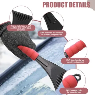 Lonuxi Durable Car Ice Scraper with Foam Handle for Winter
