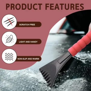 Lonuxi Durable Car Ice Scraper with Foam Handle for Winter