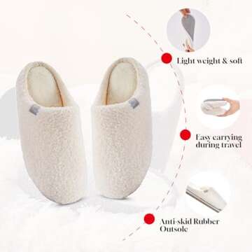 RDHOSUPY Fuzzy Cozy House Slippers for Woman,Comfy Warm Winter Fall Indoor ladies Slippers,Slip On Washable Trendy for Women Indoor and Outdoor