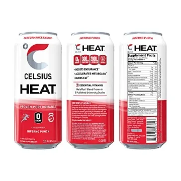 CELSIUS HEAT Inferno Punch Energy Drink Zero Sugar 12 Pack