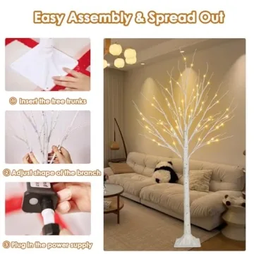 Lighted Birch Trees - 4FT Indoor & Outdoor Decor