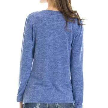Bearsland Women's Maternity Clothes Comfy Long Sleeves Breastfeeding shirts and Nursing Tops Sky Blue