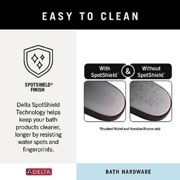 Delta Faucet 76435-RB Ashlyn Double Towel Hook, SpotShield Venetian Bronze