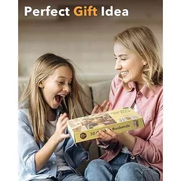 Rowood Book Nook Kits for Adults Bookshelf Insert Decor Alley 3D Wooden Puzzle Bookend DIY Craft Kits for Adults with LED Light - Sunshine Town