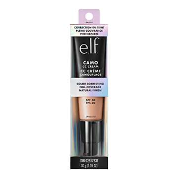 e.l.f. Camo CC Cream, SPF 30 Color-Correcting Medium-To-Full Coverage Face Foundation, Delivers An Airbrushed Finish, Vegan & Cruelty-Free, Medium 310 C