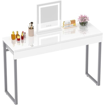 GreenForest Vanity Desk with Glossy Finish | Stylish Makeup Table for Modern Spaces