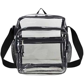 Eastsport Clear Bag for Stadium Approved Stadium Events 12×4×10 Clear Tote Lunch Bag with Reinforced Straps for Work and Sporting Events