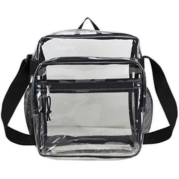 Eastsport Clear Bag for Stadium Approved Stadium Events 12×4×10 Clear Tote Lunch Bag with Reinforced Straps for Work and Sporting Events