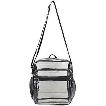 Eastsport Clear Bag for Stadium Approved Stadium Events 12×4×10 Clear Tote Lunch Bag with Reinforced Straps for Work and Sporting Events