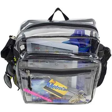 Eastsport Clear Bag for Stadium Approved Stadium Events 12×4×10 Clear Tote Lunch Bag with Reinforced Straps for Work and Sporting Events