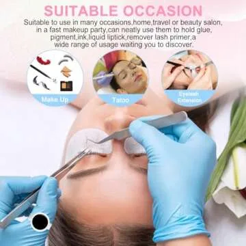 NXJ INFILILA Glue Rings, 600PCS Disposable Lash Extension Supplies, Adjustable Plastic Holder Rings for Beauty, Convenient for Makeup, Nail Art, Tattoo