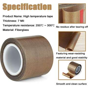 Durable Teflon Fabric Tape for Vacuum Sealers and More