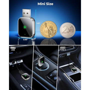 Mini CarPlay Wireless Adapter for Apple iPhone - Converts Wired to Wireless CarPlay Adapter, CarPlay...