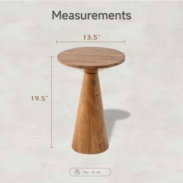 COZAYH Small Pedestal End Table Round Farmhouse Martini Table Wood Plant Stand Rustic Drink Table fo...