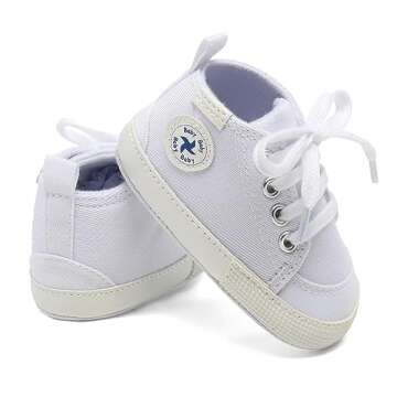Baby Girls Boys Shoes Newborn First Walkers Star High Top Soft Anti-Slip Sole Canvas Denim Unisex In...