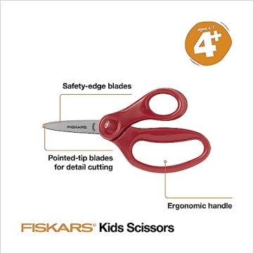 Fiskars 5" Pointed-Tip Scissors for Kids 4-7