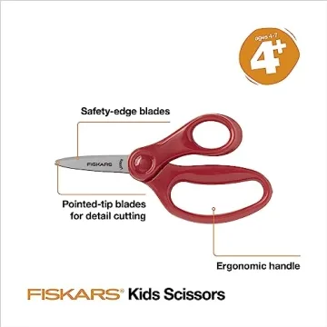 Fiskars 5" Pointed-Tip Scissors for Kids 4-7