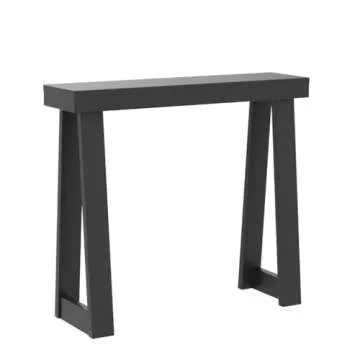 Plank+Beam Solid Wood Console Table, 36 Inch, Sofa Table, Narrow Entryway Table for Hallway, Behind The Couch, Living Room, Foyer, Easy Assembly, Black