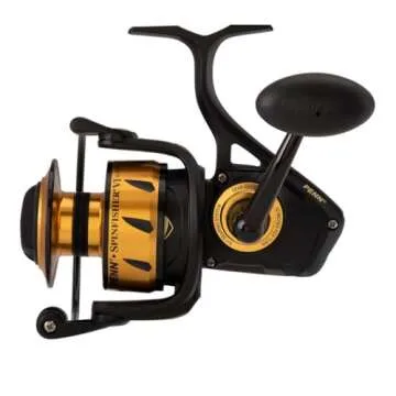 PENN Spinfisher VI Spinning Inshore Fishing Reel, HT-100 Front Drag, Max of 20lb | 9.0kg, Made with an All-Metal Reel Body and Spool Design, 4500, Black Gold
