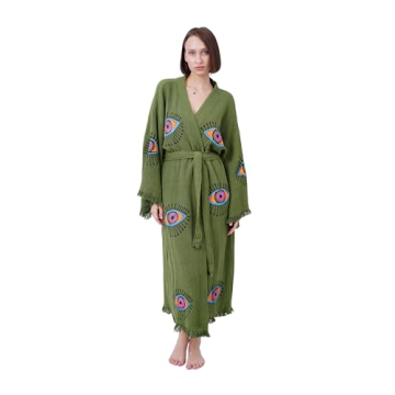 Bodho Handmade Evil Eye Boho Kimono – Eco-Friendly Beach Cover-Up