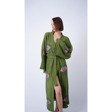 Bodho Handmade Boho Kimono Organic Cotton Beachwear Cover-Up