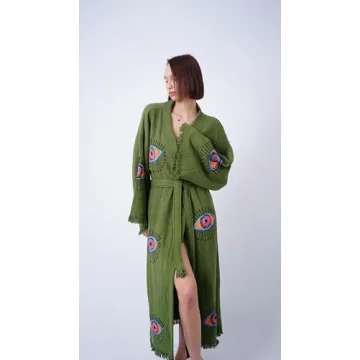 Bodho Handmade Boho Kimono Organic Cotton Beachwear Cover-Up