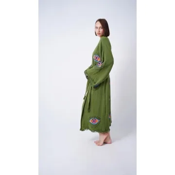Bodho Handmade Boho Kimono Organic Cotton Beachwear Cover-Up