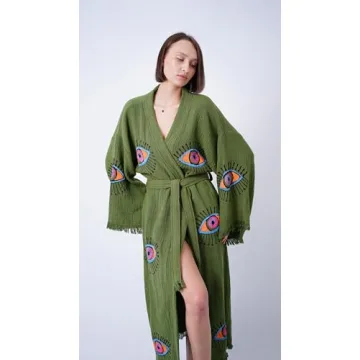 Bodho Handmade Boho Kimono Organic Cotton Beachwear Cover-Up