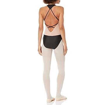 Danskin Women's Open Back Mesh Dance Leotard Shirt - Stylish Performance Wear