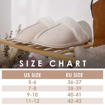 HIXOWIA Women's Wool Lined Winter Slippers, Fluffy Household Shoes Indoor and Outdoor