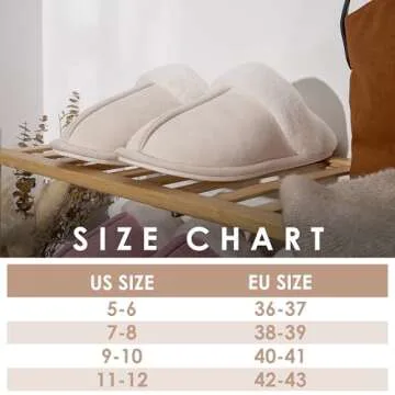 HIXOWIA Women's Wool Lined Winter Slippers, Fluffy Household Shoes Indoor and Outdoor