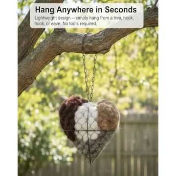 Enchanting Handmade Alpaca Fiber Bird Nesting Heart