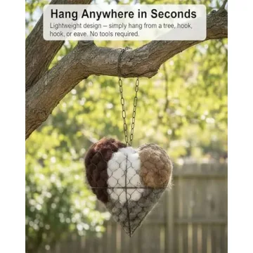 Enchanting Handmade Alpaca Fiber Bird Nesting Heart