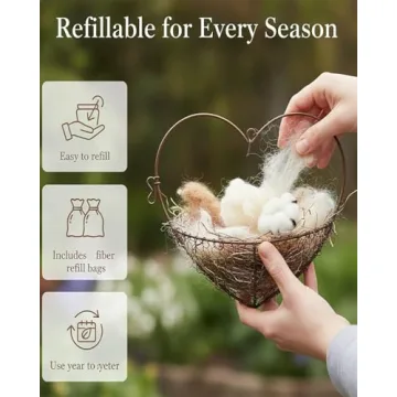 Enchanting Handmade Alpaca Fiber Bird Nesting Heart