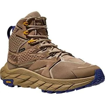 HOKA ONE ONE Men's Anacapa Mid GTX Waterproof Hiking Boots (Dune - Elmwood, 9.5)